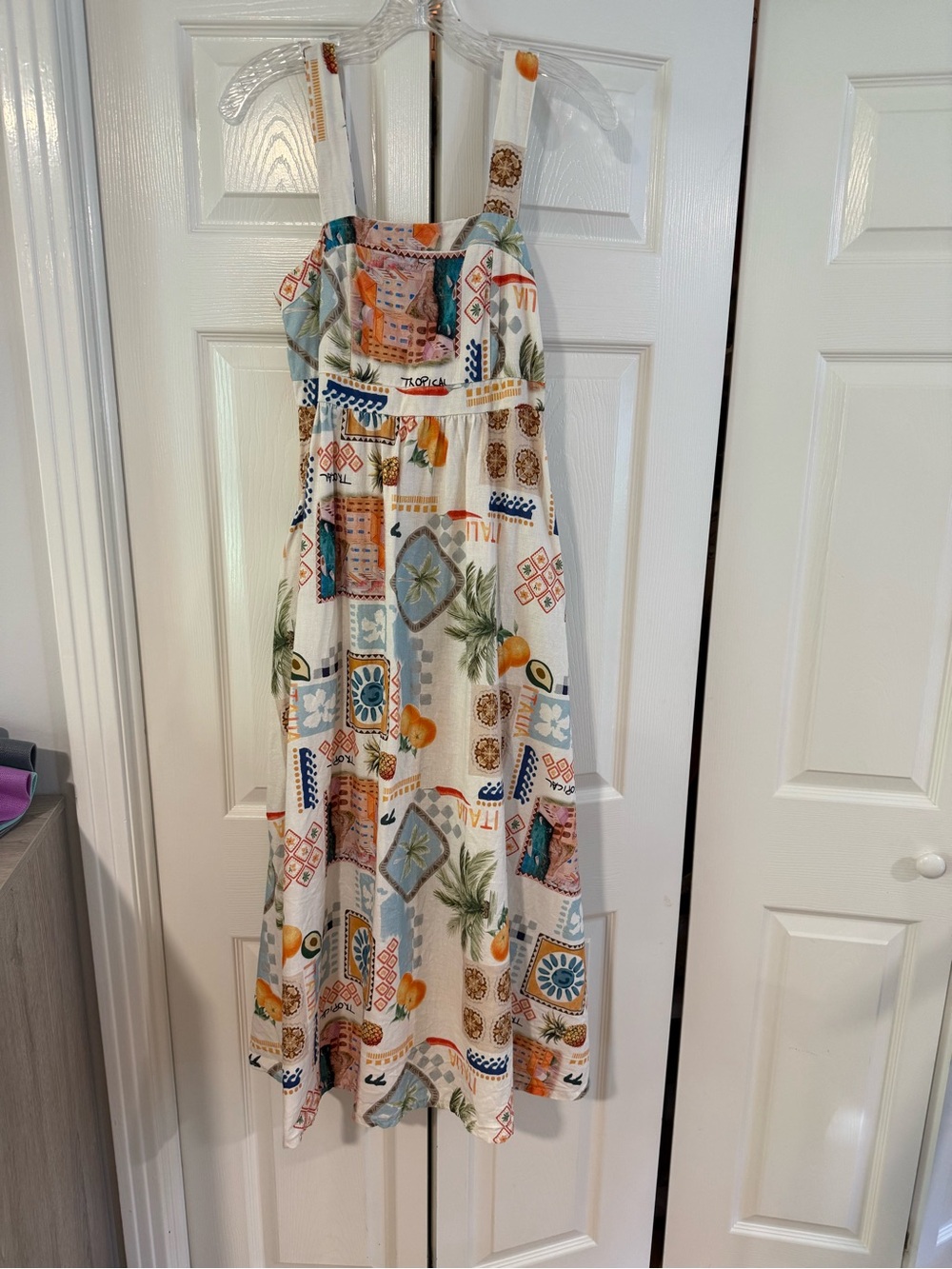 Spighe De Lino Tropical Summer Linen Cotton Dress Size Medium